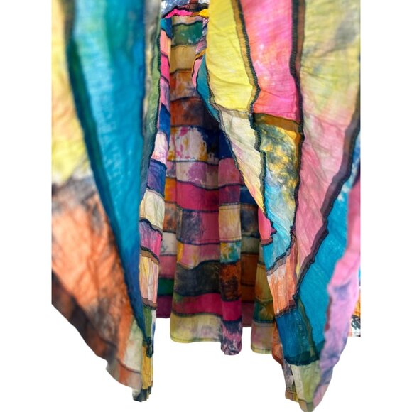 Serengeti Patchwork Tie Dye Maxi Skirt Womens XL Multicolor Boho Gypsy Festival - Picture 14 of 14